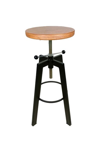 İREM Helen Bar Sandalyesi Bar Taburesi Ahşap Oturak