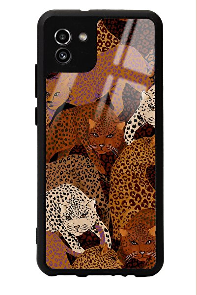 Spoyi حافظة هاتف سامسونج A-03 لامعة بتصميم الفهود