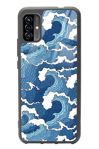 Spoyi غلاف هاتف P13 Blue Max Pro Lite 2022 لامع بتصميم موجة زرقاء