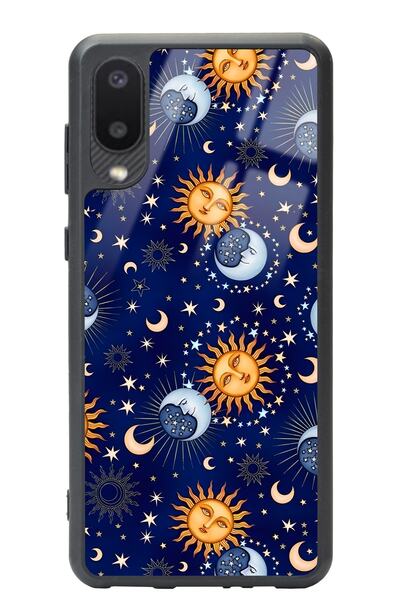 Spoyi Samsung A-02 Ay Güneş Pijama Tasarımlı Glossy Telefon Kılıfı