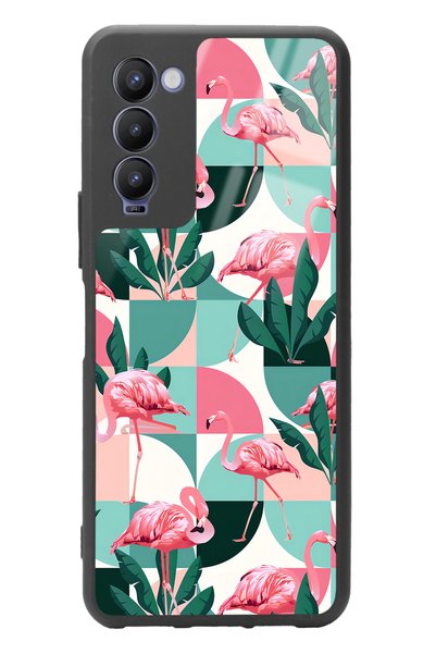 Spoyi غلاف هاتف لامع بتصميم ورق حائط فلامنغو ريترو لهاتف Tecno Camon 18