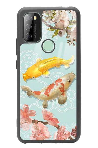 Spoyi حافظة هاتف لامعة بتصميم P13 Blue Max 128 Koi Fish