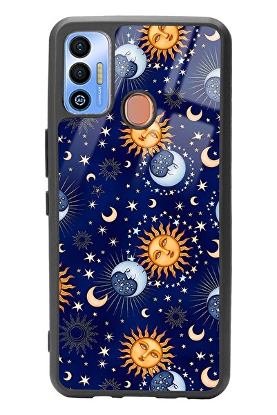 Spoyi Tecno Spark 7t Ay Güneş Pijama Tasarımlı Glossy Telefon Kılıfı