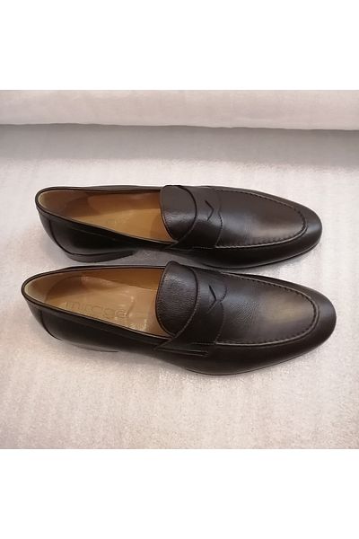 Mirage Men's Genuine Leather Brown Banded Injection Genuine Leather Sole Soft Loafer Shoes