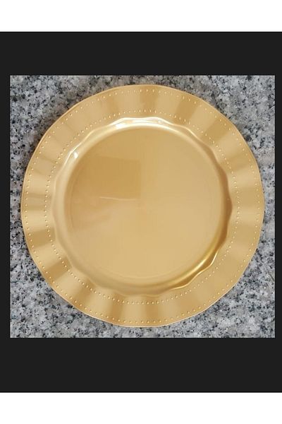 14Süs Plastic Plate Hard Luxury 18cm (6 Pieces) Color Gold