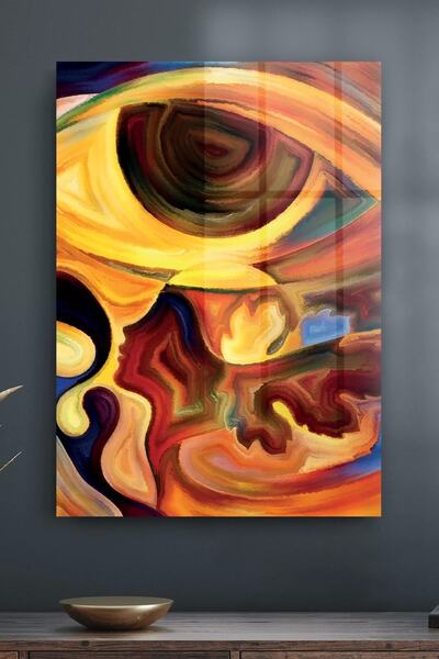 Decovetro Tablou de sticlă pictat în ulei abstract cu model