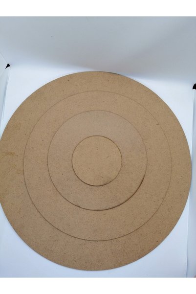 SELENA 4 Pieces - 3mm 10cm Diameter Laser Cut Raw MDF Round, Circle Canvas Pad
