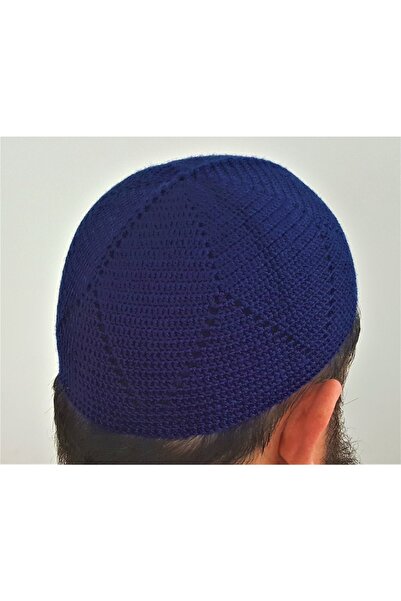 morlalem m قبعة من الصوف باللون الأزرق الداكن، محبوكة يدويًا، صوف الأغنام بنس...