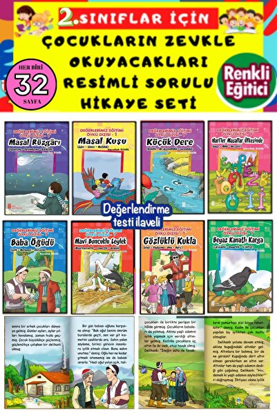 Ata Yayıncılık 2.sınıflar Için 8'li Değerler Eğitimi Hikaye Kitabı Seti (EN ÇOK SATANLAR)