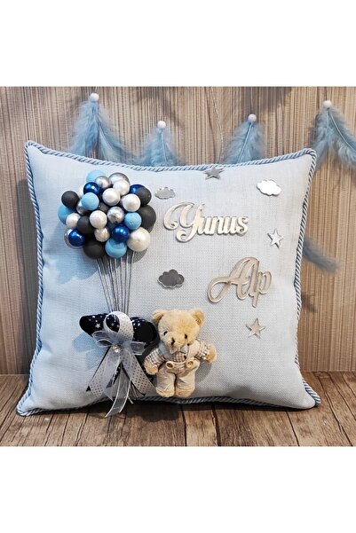 şatafat design Bebek Takı Yastığı Bumble Mavi Gri