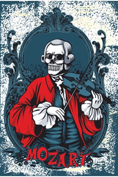Hayat Poster Poster retro din lemn Mozart Kemal care cântă schelet