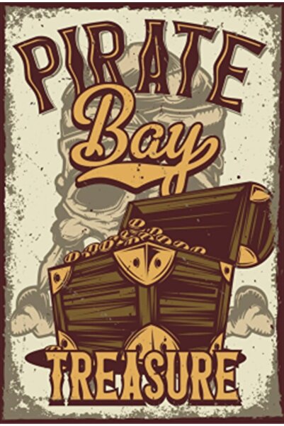 Hayat Poster Pirate Island Treasure Retro Wooden Poster