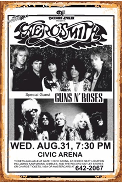 Hayat Poster Guns N Roses -9 Muzički bend Retro drveni poster