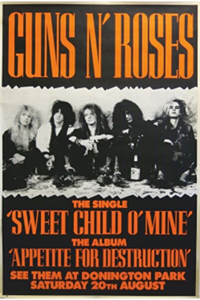 Hayat Poster ملصق خشبي قديم لفرقة Guns N Roses -8 الموسيقية
