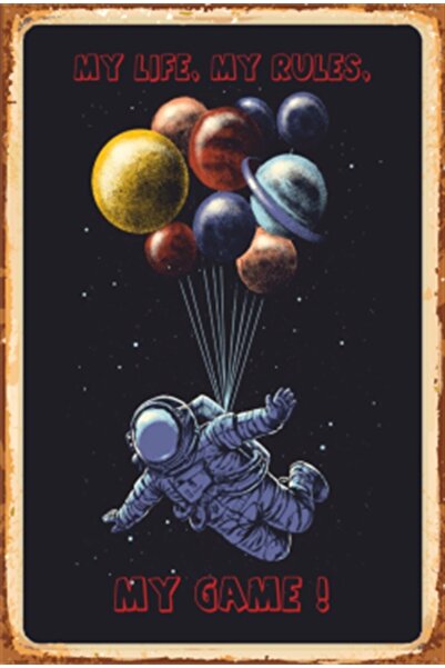 Hayat Poster Moj život Moja odluka Moja igra Astronaut Retro drveni poster