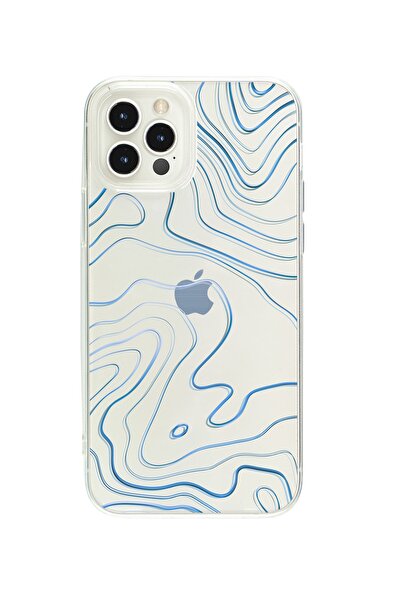 butikcase حافظة هاتف آيفون 13 برو بلو لاين أبراكت شفافة