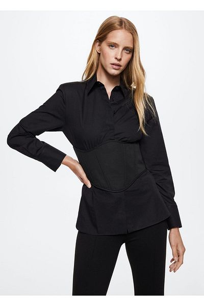 MANGO Woman Corset Style Knotted Top