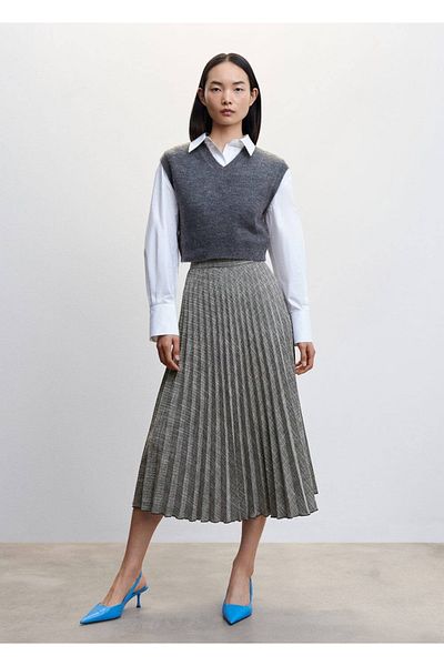 MANGO Woman Plisowana spódnica midi