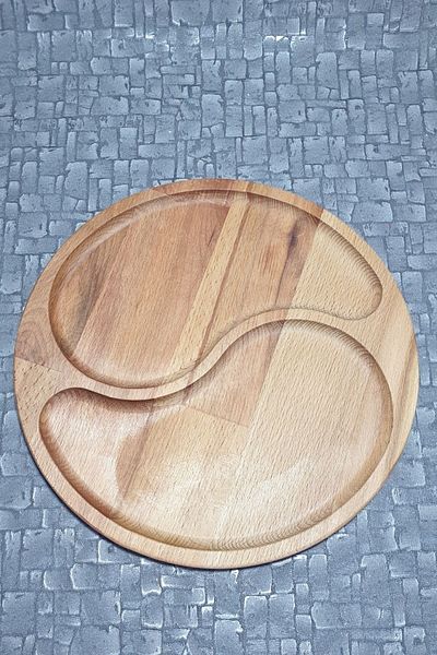 kozawoodart Wooden Beech Snack Bowl - Breakfast and Service - Presentation Plate Kz1010 Kzf1010