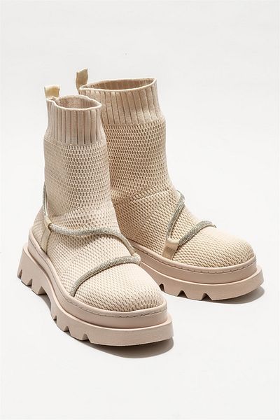 Elle Shoes Beige Women's Casual Sports Boots