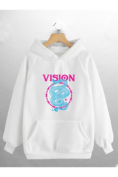 macklin Hanorac unisex pentru femei și bărbați cu imprimeu Vision Snake