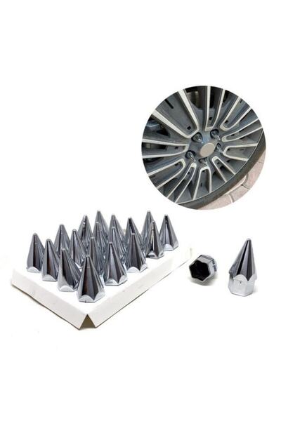 Carmind Mermi Sivri Bijon Kapağı Krom Renk 17mm