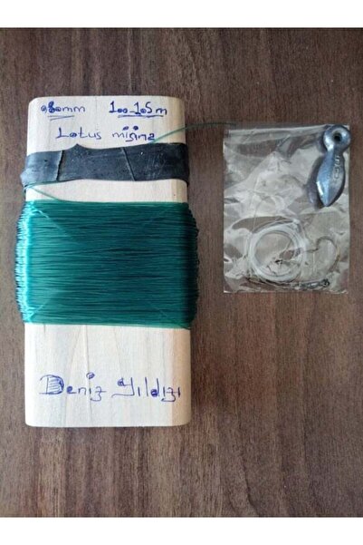 Genel Markalar Olta Takımı Surf .yeşil Lotus Misina 0,80mm 100 Mt Büyük Balıklar Için ,çapraz Iğneli No:0/2