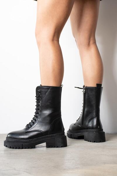 ZENNESHOES Γυναικείες μπότες με χοντρή σόλα με κορδόνια Ellen