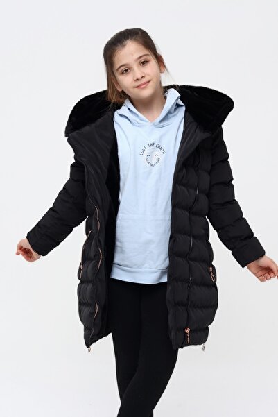 Benittokids Μαύρο παλτό για κορίτσι