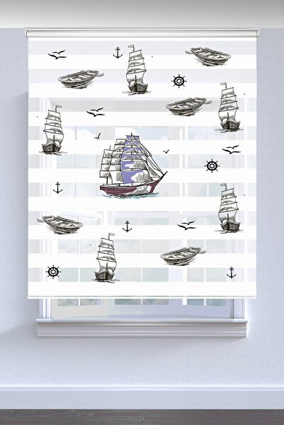 Kanteks Exclusive Gemili Baskılı Çocuk Odası Zebra Perde