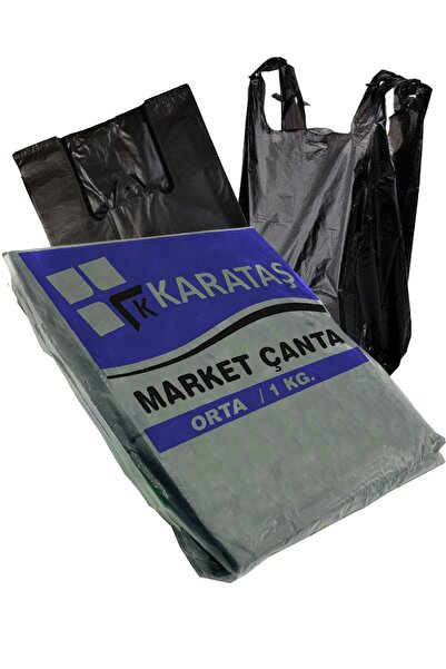 Karataş PACK Siyah Poşet Atlet Hışır Market Poşeti Orta Boy 1 Kg