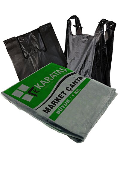 Karataş PACK Siyah Poşet Atlet Hışır Market Poşeti Büyük Boy 1 Kg