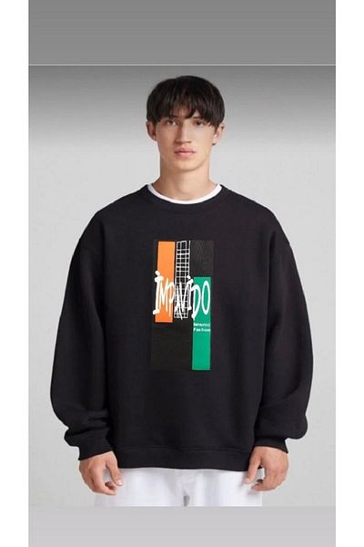 İmpavido Hanorac oversize &#39;&#39;orange Green Printed&#39;&#39;