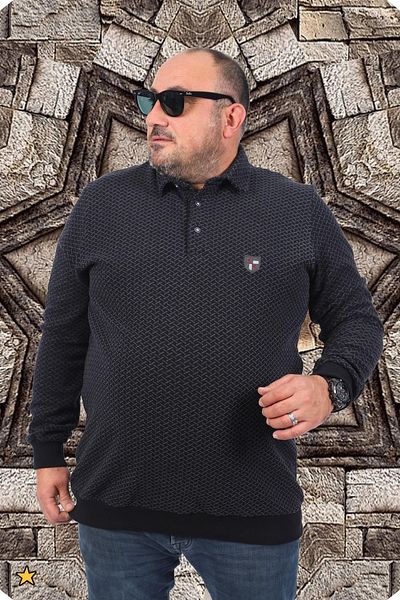 Starbattal Μεγάλο μέγεθος Polo Neck Sweat Impact Mc 22717-μαύρο