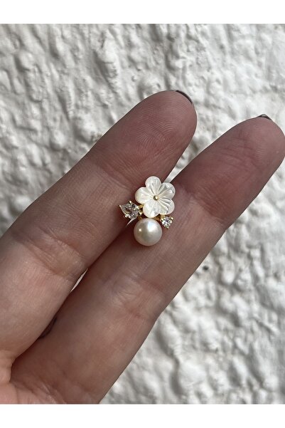 denizden silver Tekli Gümüş Manolya Çiçeği Küpe - 1 Adet