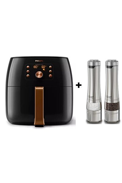 Philips Xxl 7.3l Airfryer Fritöz Siyah +russell Hobbs Tuz & Karabiber Öğütücü Pilli Işıklı
