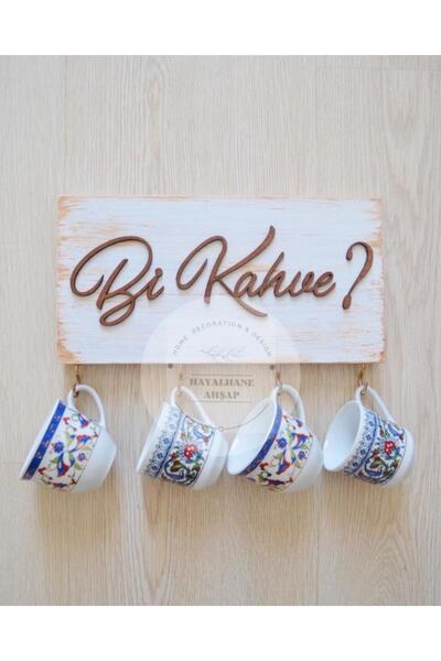 HAYALHANE AHŞAP HOME DECORATION & DESIGN Bi Kahve Fincan Askılığı Masif Ağaç ...