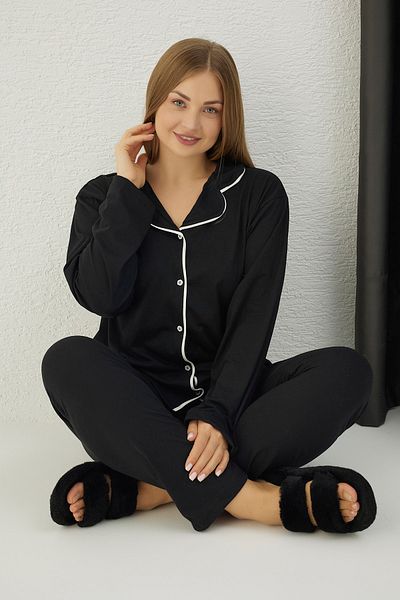 STRAWBERRY Battal Cotton Buttoned Pajama Set