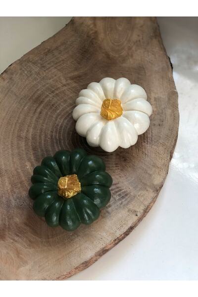 Bautinq Store Balkabağı Dekor 2 'li Kombin Set Beton Kabak Obje Biblo Balkaba...