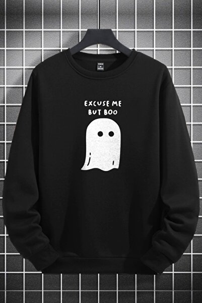macklin Unisex ženska i muška majica Ghost Štampano sa okruglim izrezom, crna