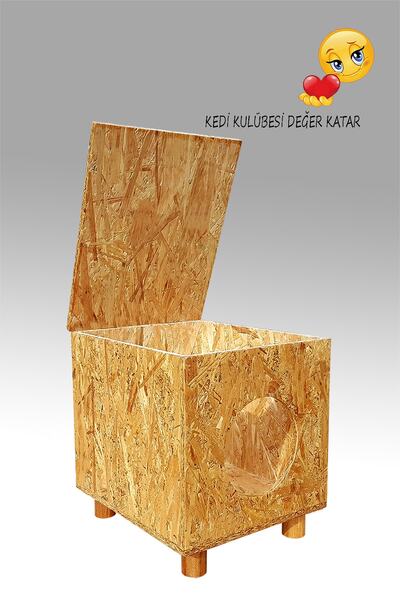 Kedi Evi - Kedi Kulübesi Magıcbox Plus - Açılır Kapak - Vernikli Dışmekan - Yağmur/Soğuk Sığınağı