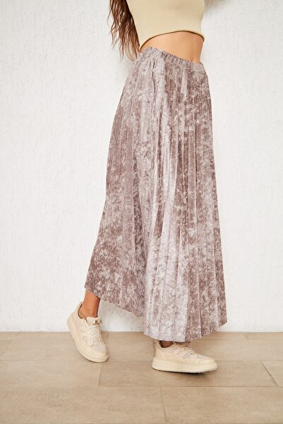 comstar Stone Lined Velvet Long Skirt, Velvet Skirt, Lined Skirt, Long Skirt