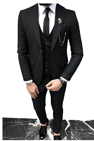 Biçeq Collection Erkek Dar Kesim Yelekli Takım Elbise