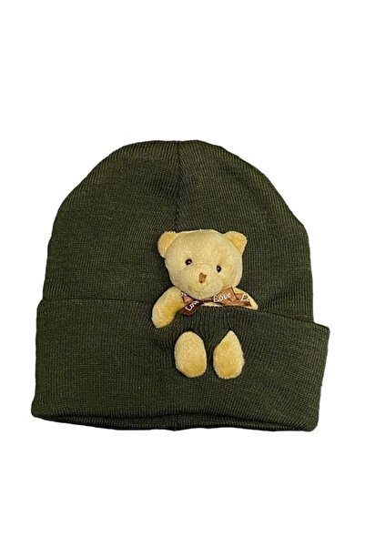 emybox Peluş Ayıcıklı Penye Renkli Unisex Bere