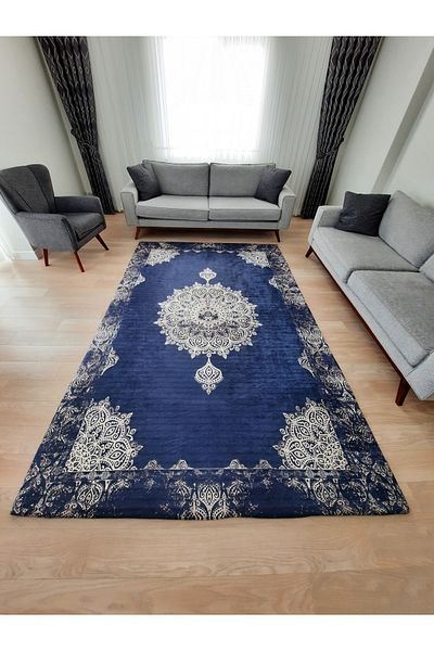 ALLGELSİN New Season Elastic Carpet Cover Decorative Washable Digital Printing Carpet Cover Modern Striped Cover