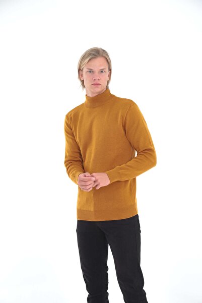 KMKkombin Мъжки трикотажен пуловер с висока яка