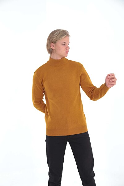 KMKkombin Мъжки трикотажен пуловер с висока яка