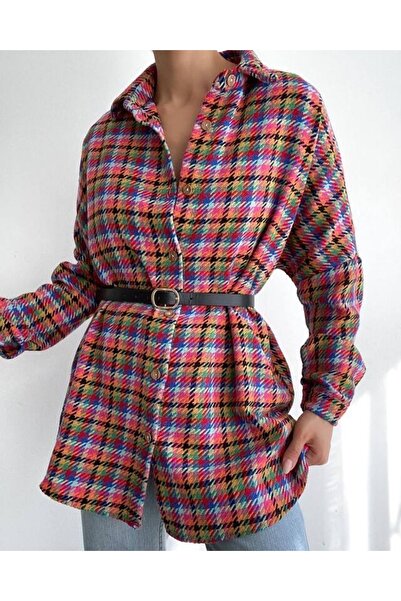 FancyWorld Помаранчева сорочка з тканини Chanel з мішаним кольором і лініями