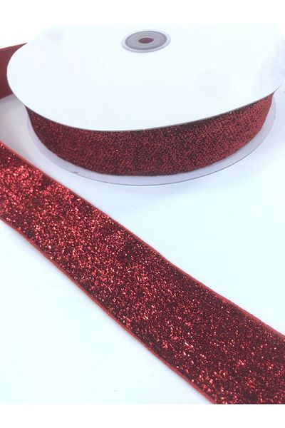 Bontex Glittery Red Velvet Ribbon 4 Cm