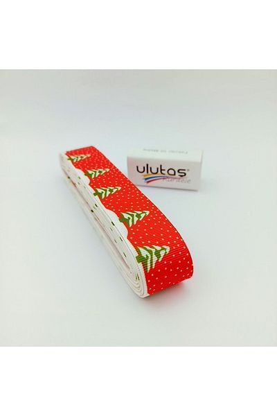 Bontex New Year's Decoration Red Green Snowfall Patterned New Year's Ribbon – Ribbon – Ribbon – Ribbon